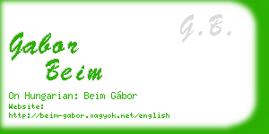 gabor beim business card